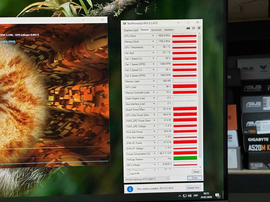Відеокарта Asus RTX 3060Ti 8Gb TUF Gaming OC LHR ГАРАНТІЯ!