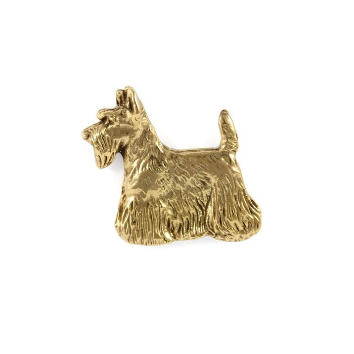 Terier szkocki pin pozłocony w pudełku Art-Dog