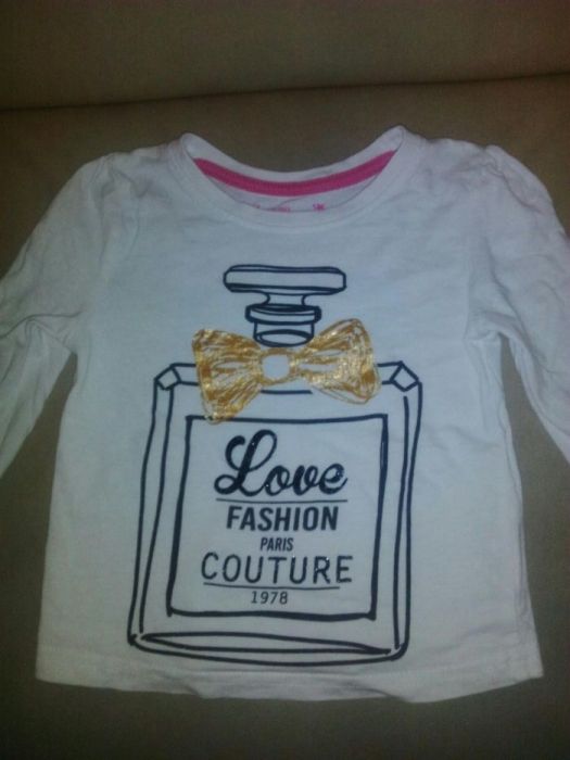 Bluzka bluzeczka r 86/92 ze złotą kokardą