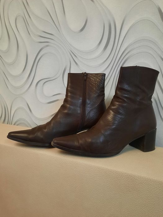 Полусапожки кожаные коричневые