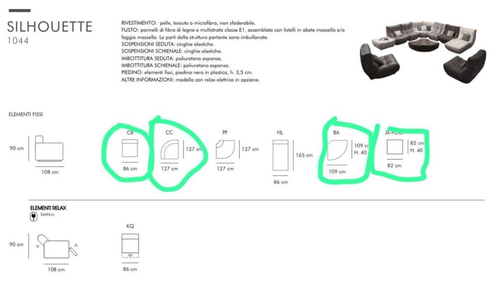 Sofa Modular Chateaux Dax Silhouette