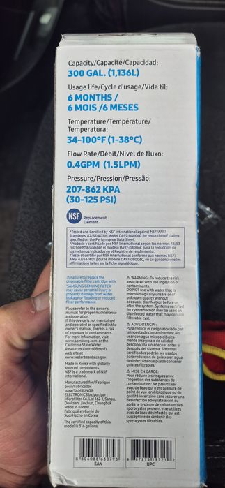 Filtr wody do lodówki samsung