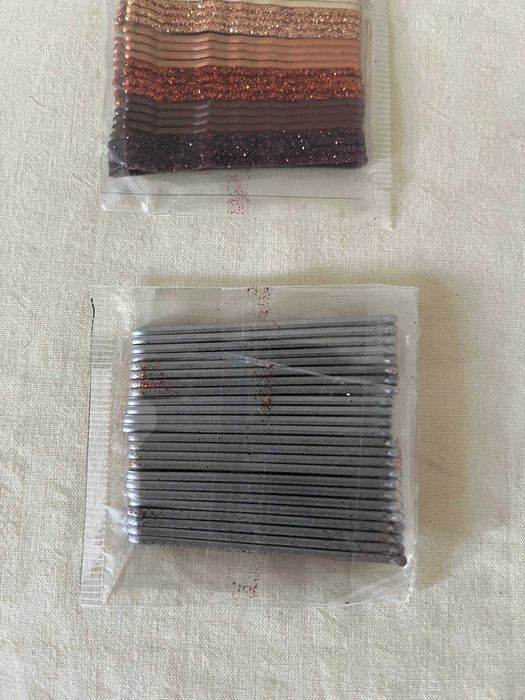 Ganchos de cabelo rosa-dourado e castanho – 2 pacotes