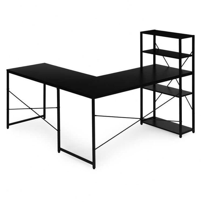 NOWE Biurko Narożne Gamingowe Czarne Duże Komputerowe Do Biura Szkolne