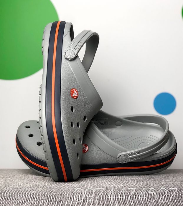 Crocs Сабо Crocband Light Grey/Navy унісекс крокс