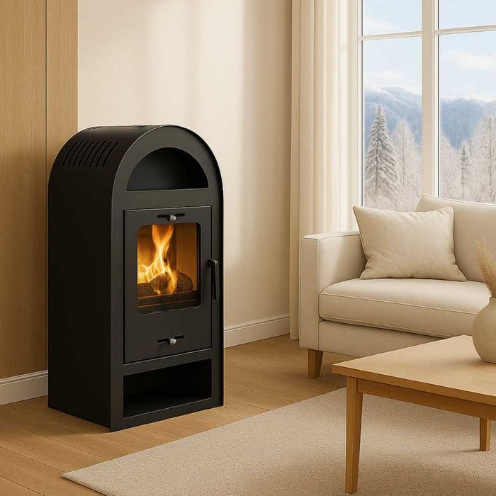 KOMINEK STALOWY / PIEC koza HADES wolnostojący do domu salonu fi 120