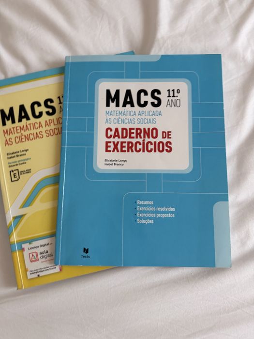 Conjunto Completo – MACS | Matemática Aplicada às Ciências Sociais (Manual + Caderno de Exercícios/Preparar o Exame)