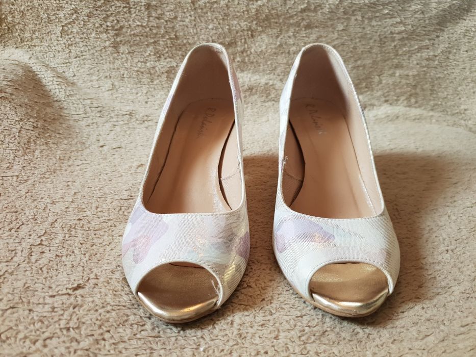 Piękne skórzane buty, czółenka R. Polański rozmiar 36/37