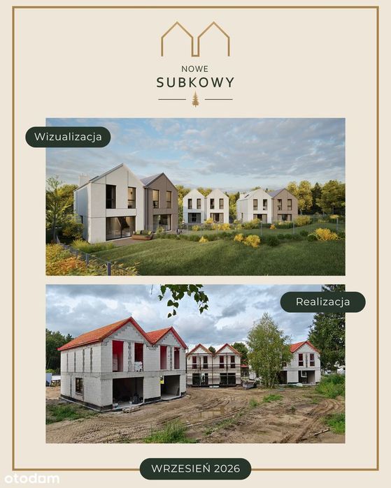 Nowe Subkowy - Twój nowy dom przy lesie | 85 m² | blisko Tczew Gdańsk