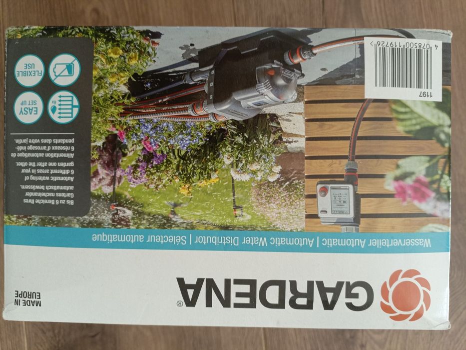 Gardena 1197 rozdzielacz dzielnik nawadniania+sterownik+czujnik deszcz