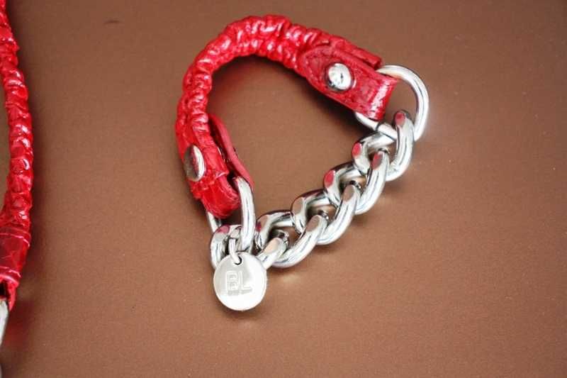 Colar e Pulseira cor de cereja em pele e de corrente BIMBA Y LOLA