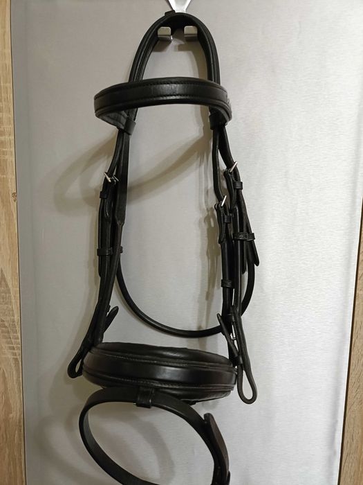 Ogłowie FULL czarne rurkowe