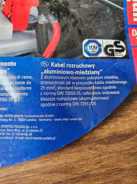 Kable rozruchowe 25mm2 solidne + Gratis