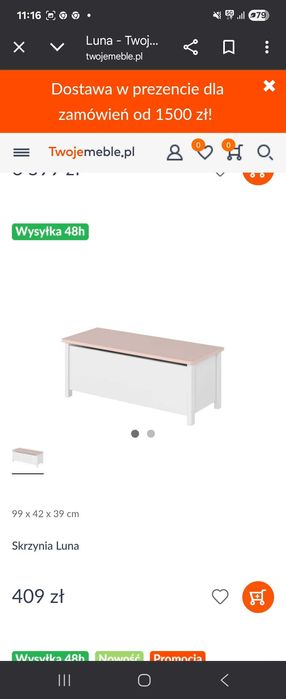 Zestaw mebli do pokoju dziewczynki 6 eleementow