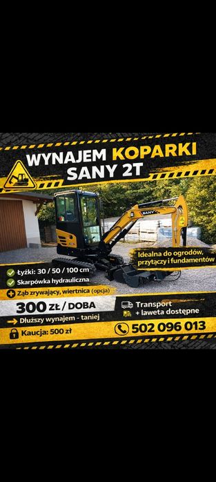 Wynajem minikoparki