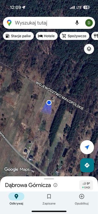 Działka w ostatniej linii zabudowy