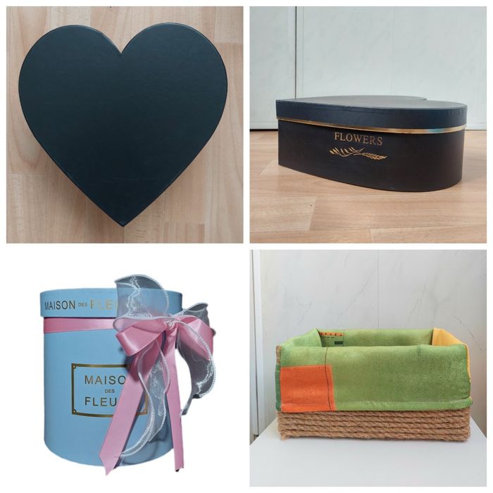 Коробки подарочные для цветов и декора золотого цвета