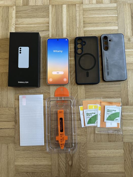 Samsung Galaxy S24 256GB + Pudełko + 2 Etui + 2x Szkło