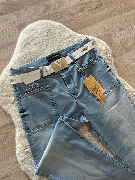 Jeansy esperanto z paskiem