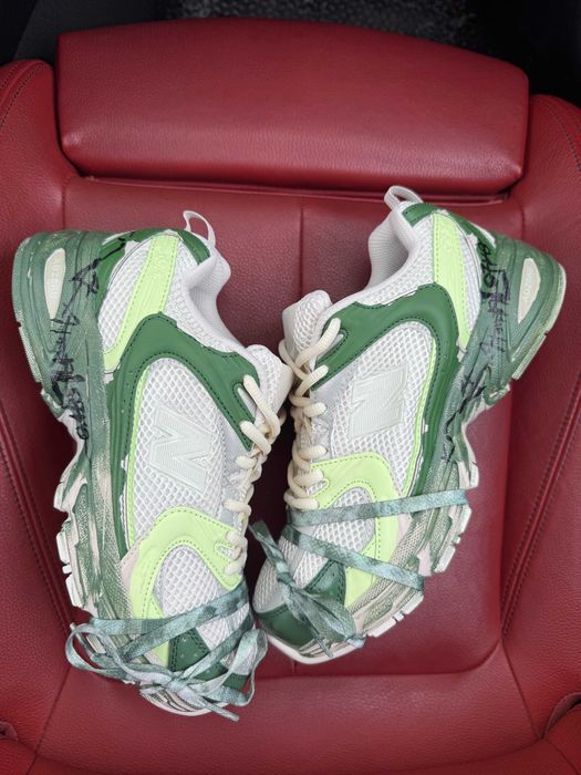 (БЕЗ ПЕРЕДОПЛАТИ) New Balance 530 Custom White Green нью беланс 530