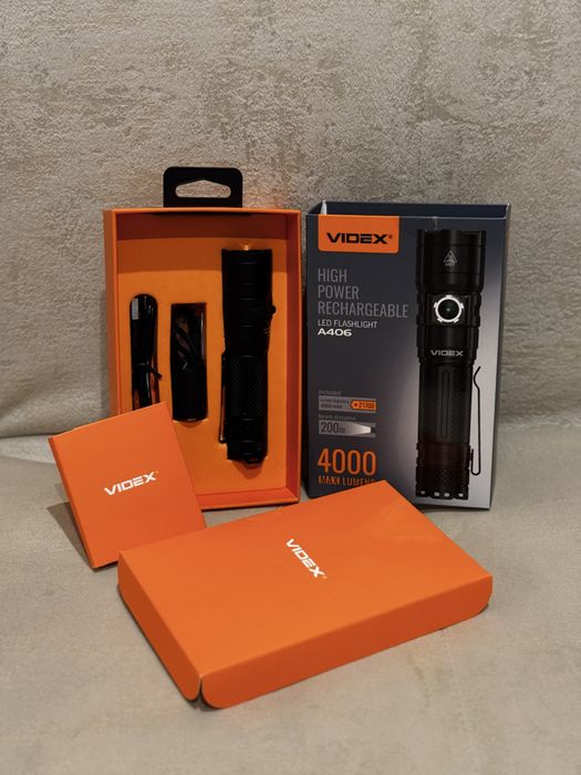 VIDEX A406 4000Lm — потужний акумуляторний ліхтар USB-C IP68