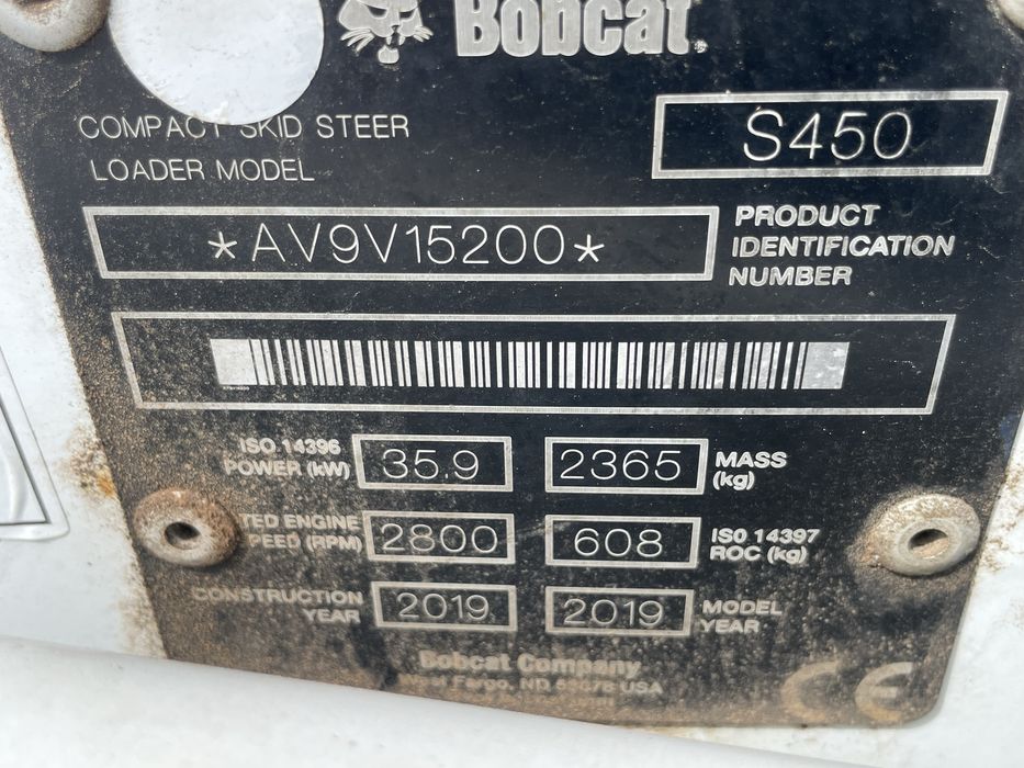Bobcat s450  tylko 754mth rok 2019