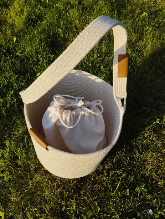 корзина-сумка з бавовняного шнура