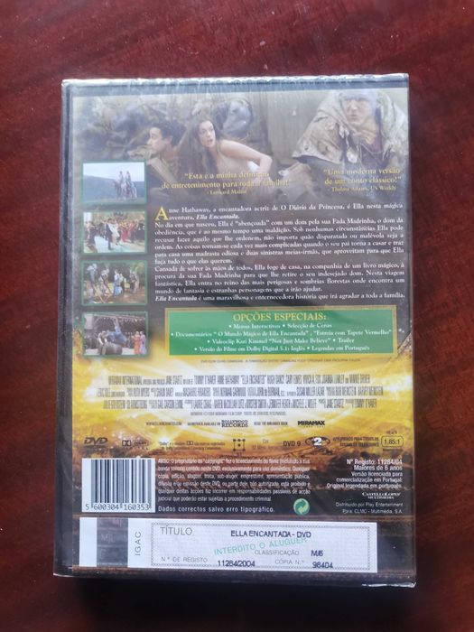 DVD "Ella Encantada", com Anne Hathaway / Hugh Dancy, etc. - Original