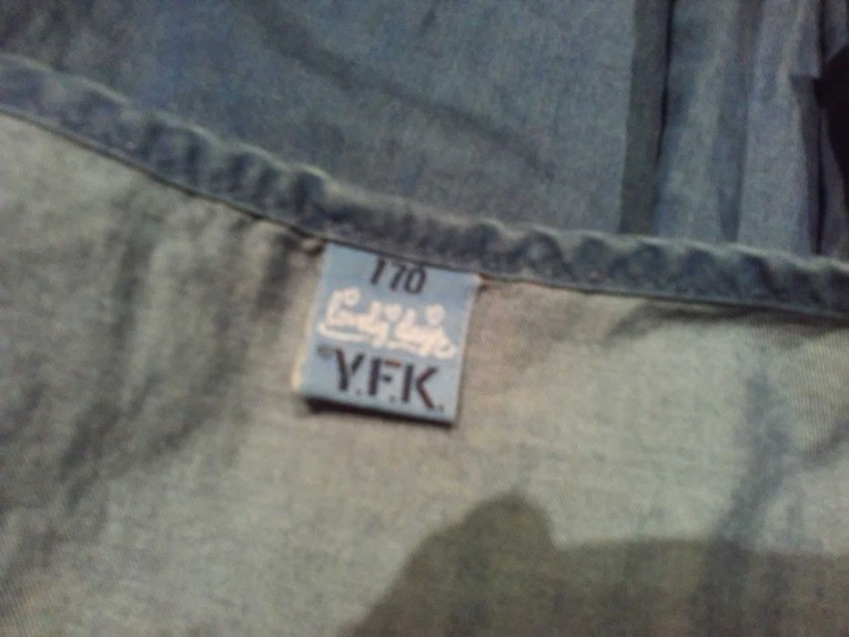 sukienka jeans z koronką YFK na 164-176 WYMIARY!