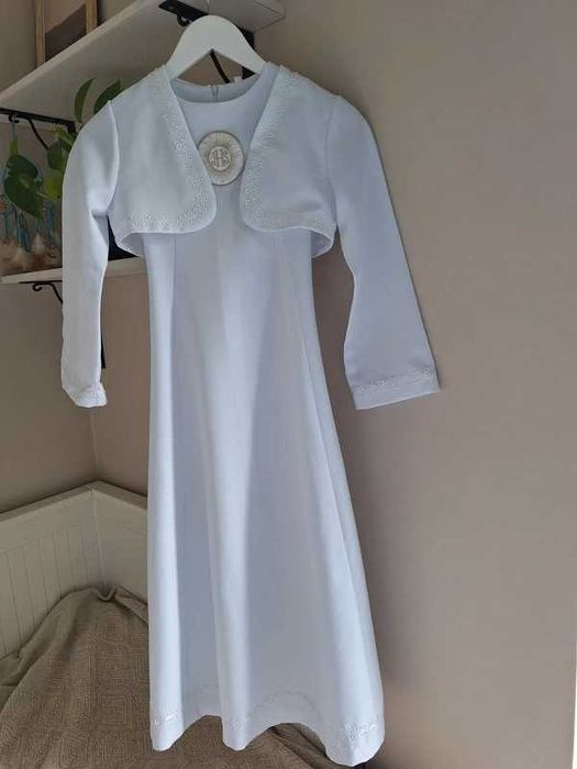 Alba komunijna na rozmiar 134. Plus bolerko i torebka.