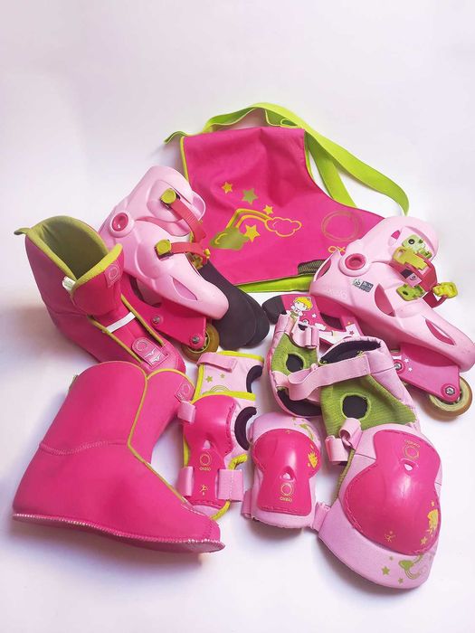 Patins Linha Rosa + Acessórios Oxelo - Decathlon
