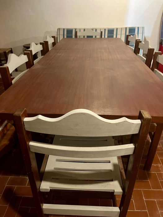 Mesa de Jantar Extensível + 8 Cadeiras
