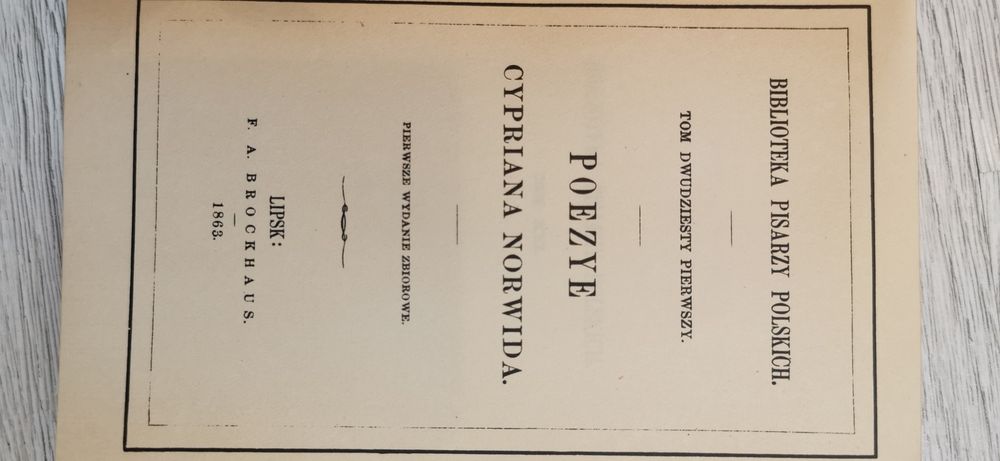 Cyprian Norwid Poezje reprint z 1863 r
Praca Zbiorowa