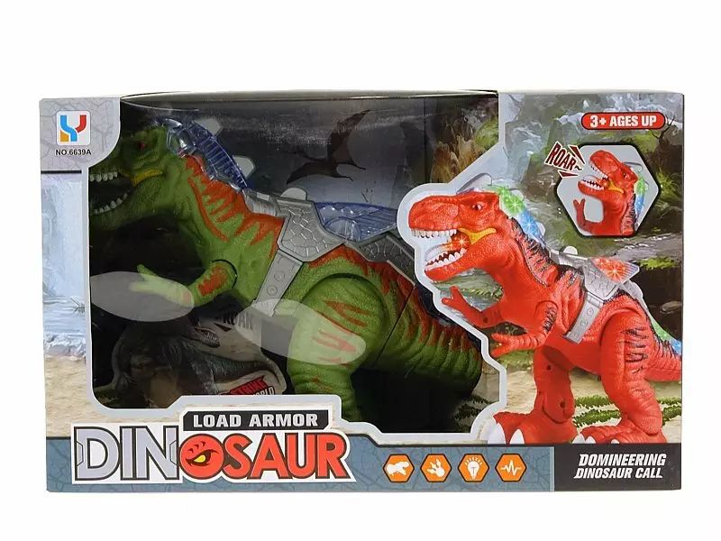 Dinozaur na baterie ruchomy, światło i dźwięk. Nowy Produkt