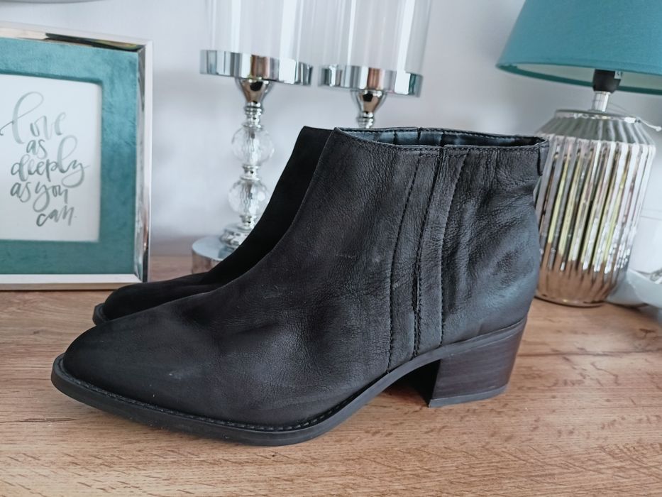 Botki Kurt geiger 41 czarne skórzane