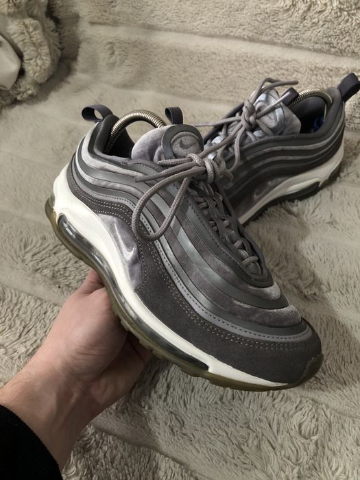 БАРХАТ NIKE AIR MAX (38-38.5) 24.5-25см кроссовки женские велюр серый