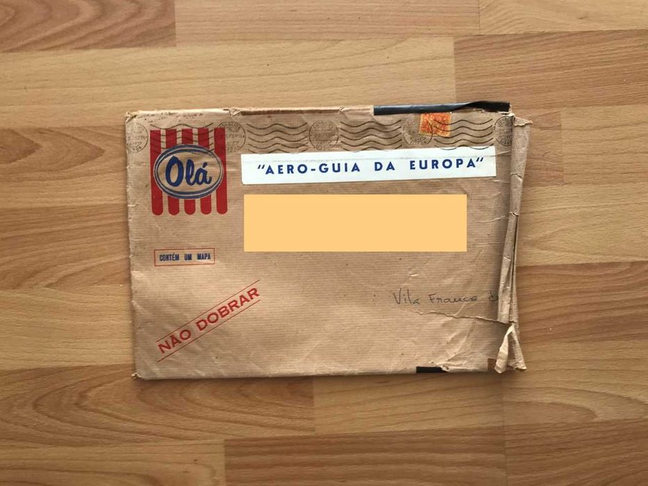 Mapa Aero guia da Europa antigo vintage anos 70 gelados Olá