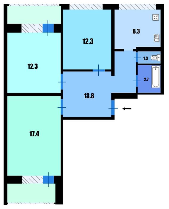 Продажа 3-х кім квартири вул. Рональда Рейгана, 9