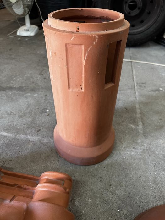 Conjunto chaminé ceramica - telha, tubo e chapéu
