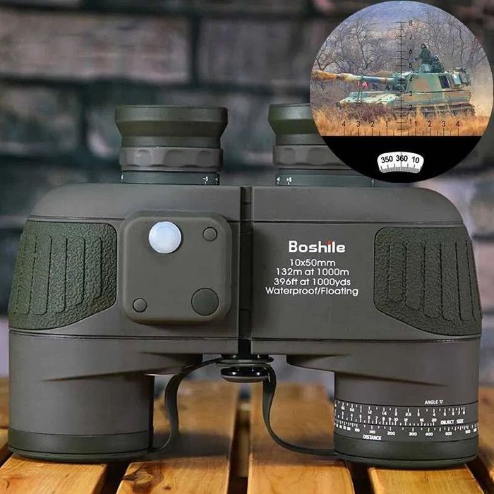 Бінокль з далекомірною сіткою та компасом Boshile 10X50