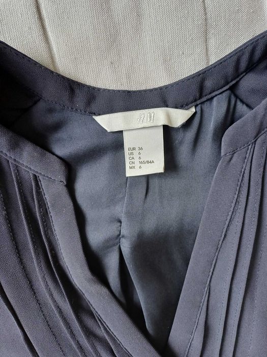 H&M granatowa sukienka elegancka 34 XS - 36 S