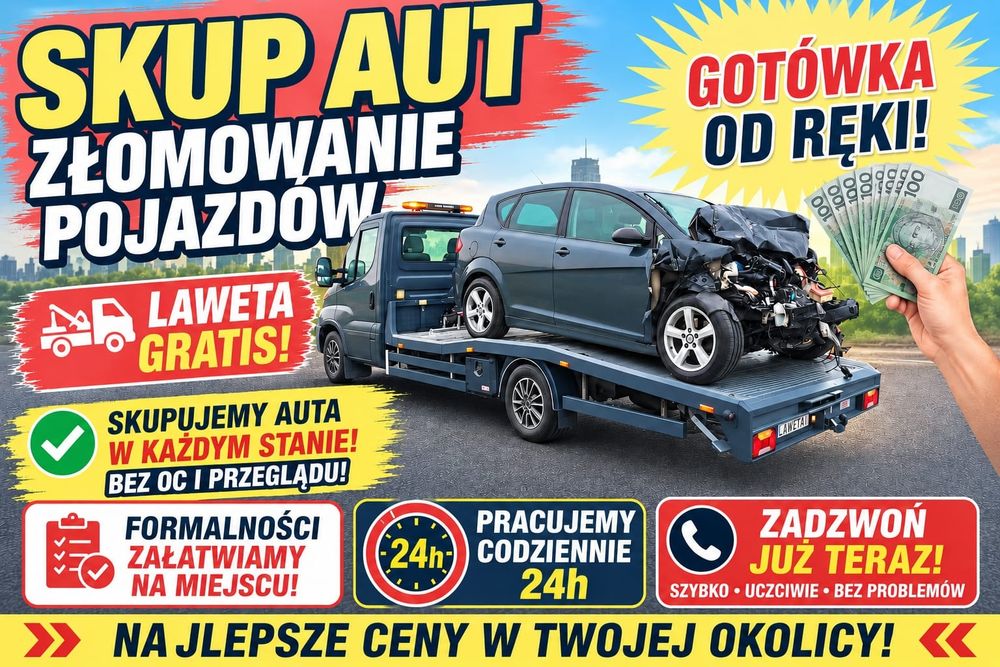 Skup aut   Auto skup   Skup  samochodów   Złomowanie   Kasacja   Całe i Uszkodzone   Gotówka