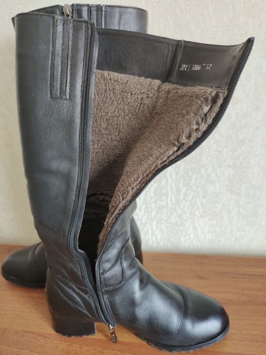 Сапоги чоботи шкіра натуральна хутро