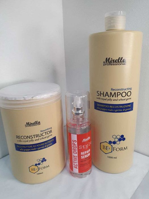 кондиціонер Mirella Bee Form reconstructor Шампунь Active Drops Serum