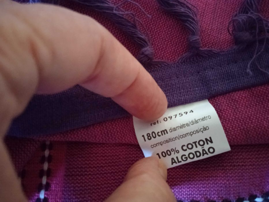 Toalha de mesa redonda + 6 guardanapos