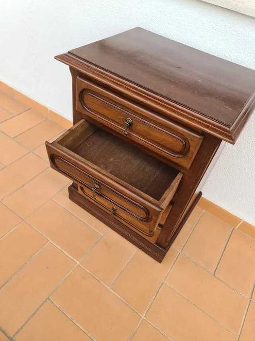 Par de Mesas de Cabeceira Mesinha em Madeira Wooden Oak