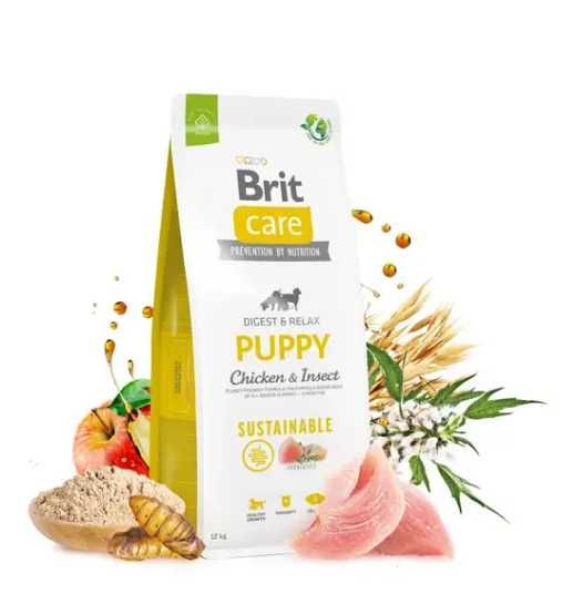 Сухий корм для цуценят Brit Care Sustainable Puppy (курка та комахи)