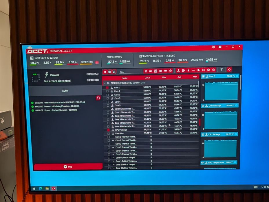 Komputer gamingowy i5 12400f, RTX 5060, 16 GB ram, 1 Tb SSD