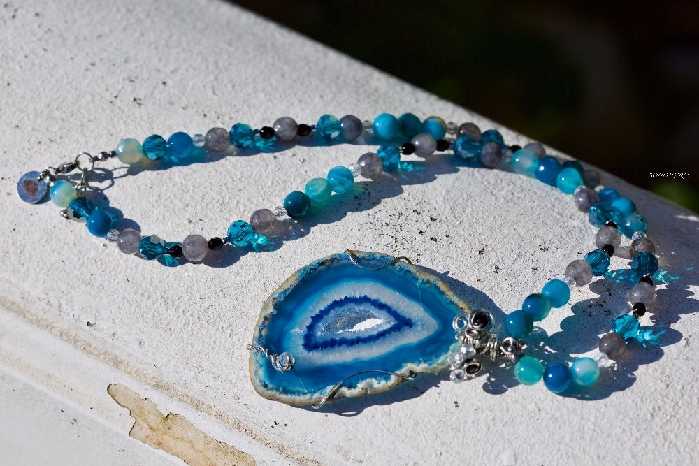 Naszyjnik BOHO3GIRLS Agat rękodzieło kamienie naturalne