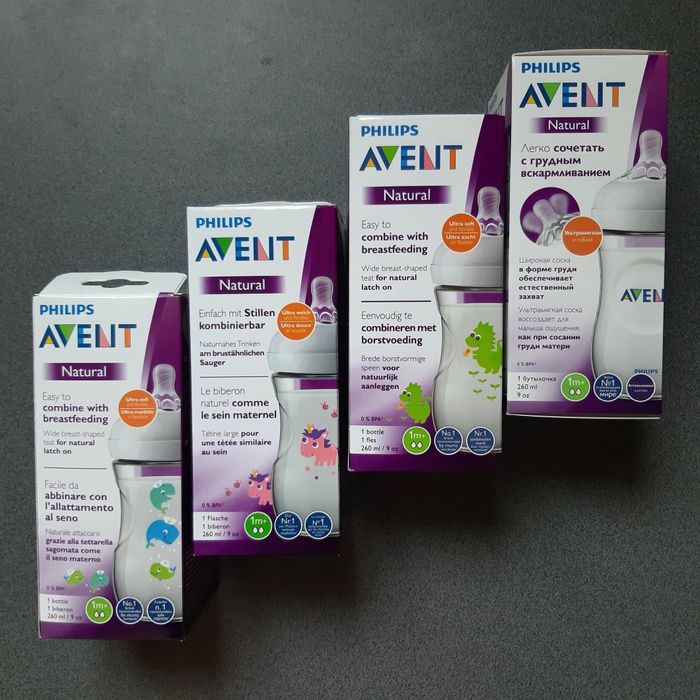 Бутылочки Avent серии Natural 125, 260, 330 мл